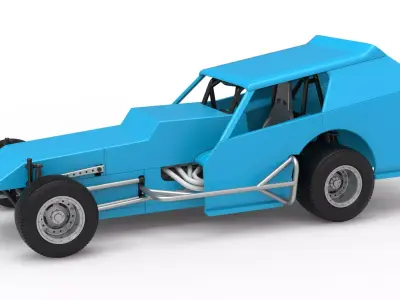 Vintage Dirt Modified stock car Version 8 Scale 1 to 25 3D print model