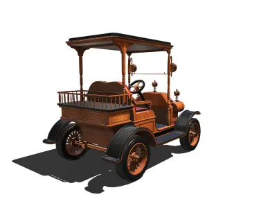 Golf Cart Low-poly 3D model get