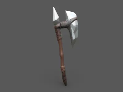 Stylized Primitive Battle Axe - Game Ready Low-poly 3D model