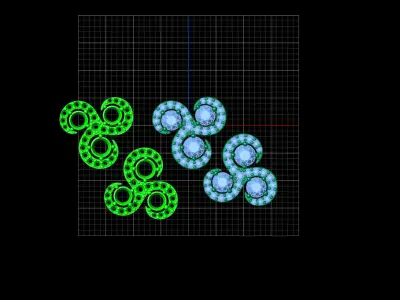 Aurora Earrings with Round diamonds 3D print model purchase