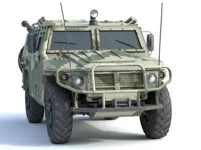 GAZ 2330 Tigr HMMWV Low-poly 3D model