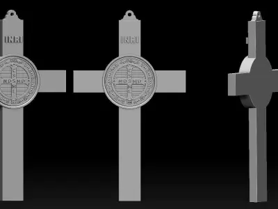 Saint Benedict Cross Pendant Model 1 3D print model