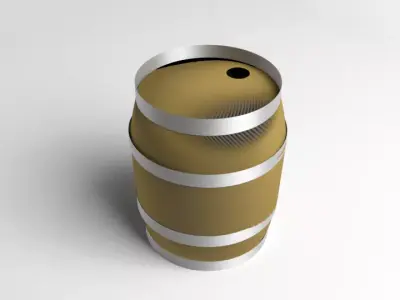 Barrel Wooden 1 Gallons 3D model