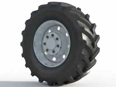 Tractor wheel Rim Tire 1 3D model