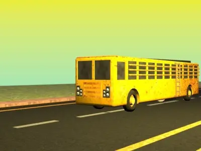 Indian local Bus 3D Model Free low-poly 3D model