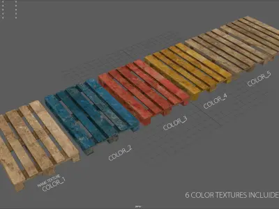Pallet wooden Low-poly 3D model