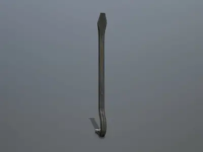 Crowbar metal hook Low-poly 3D model