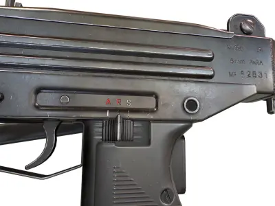 Micro Uzi Low-poly 3D model