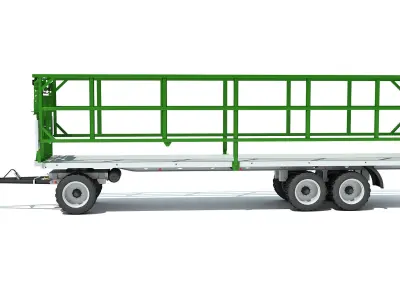 Farm Tractor Trailer 3D model buy