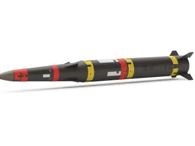 MGM-31B Pershing 2 solid fueled ballistic missile 3D model