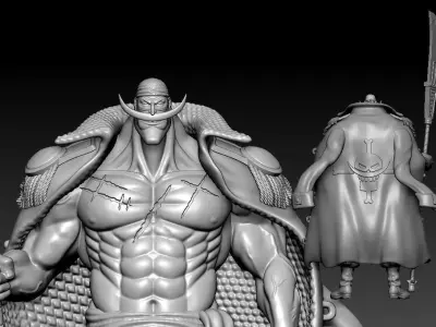Edward Newgate - Whitebeard - One piece - 3D print - split part 3D print model