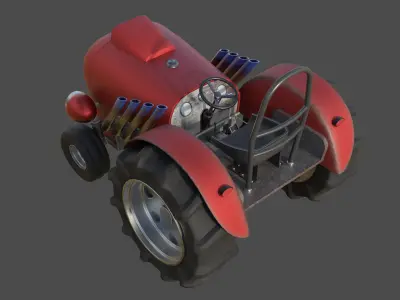Tractor Game Ready Low Poly Low-poly 3D model 3D model