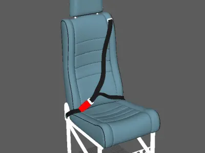 Seat with Seat Belt Game Ready - Unreal and Unity Low-poly 3D model