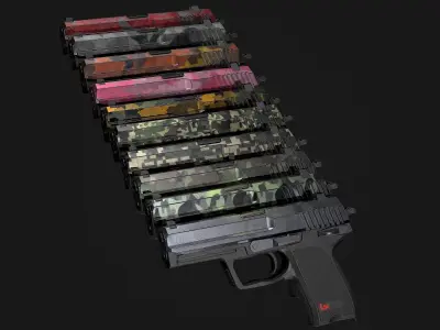 HK USP GameReady Low-poly 3D model