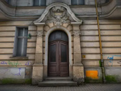 Facade of an Art Nouveau tenement house 02 3D model