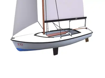 Sail Boat Low-poly PBR Low-poly 3D model