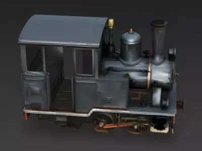 Realistic Mountain Narrow-Gauge Steam Locomotive 3D Model Low-poly 3D model