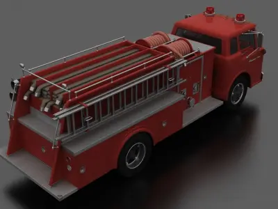 C-Series C-800 FireTruck 1958 Low-poly 3D model
