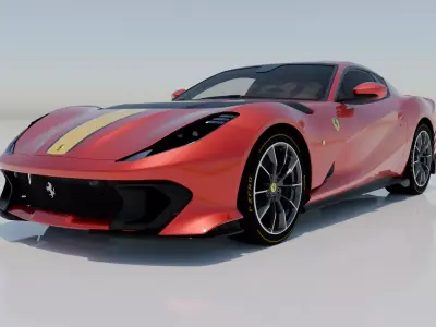 Ferrari 812 Competizione 2021 High Detail Game Ready Cinematic Low-poly 3D model