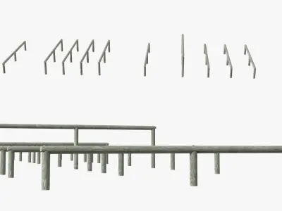Low Training Obstacles Shabby 3D model