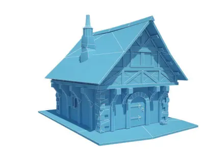 Medieval Building 10 Townhouse Low-poly 3D model