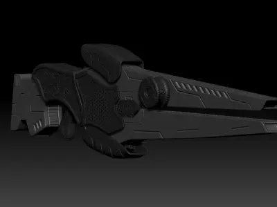 High Poly Sci Fi Weapon 3D model