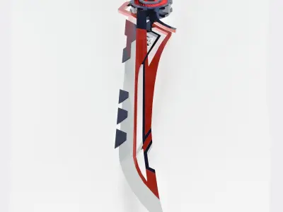 Anime sword lowpoly Low-poly 3D model