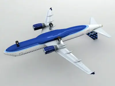 Airbus A320 Airliner - Jet Blue Low-poly 3D model