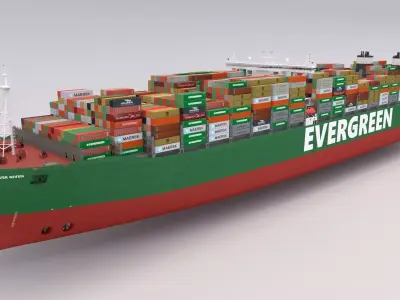 Ever Given Evergreen Container Ship 3D model