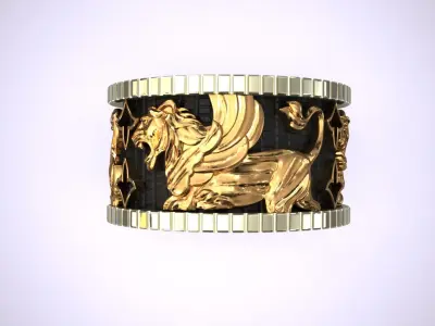 Lion Band Celtic Ring 3D print model