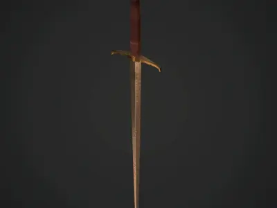 Sword Low-poly 3D model 7
