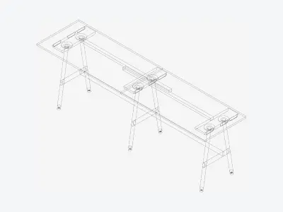 Desk - Timberline - Workstation - Sgl - Side - 2 - Person - High Low-poly 3D model