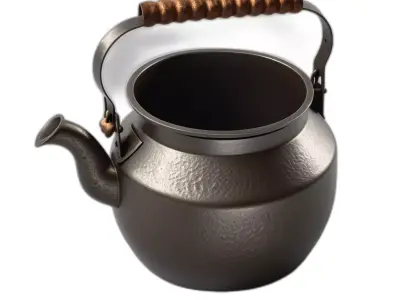 Rustic Metal Kettle 3D Model Low-poly 3D model