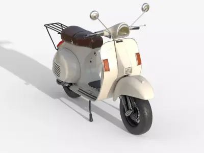 Classic Vintage Vespa Scooter - Cream  3D model