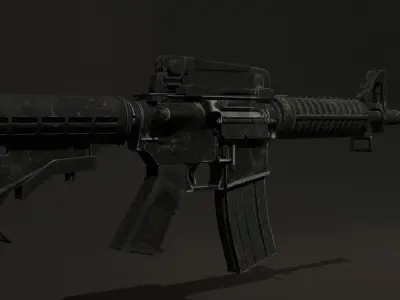 Assault Rifle M15 Low-poly 3D model