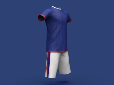 Male Jersey Template - football T shirt and shorts -with manikin 3D model