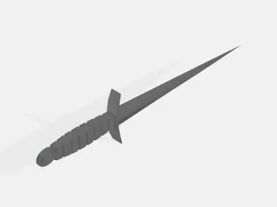 Medieval Dagger 3D Model Clean Geometry No Textures Free 3D model