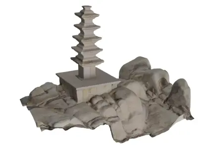  5-story stone pagoda 3D model
