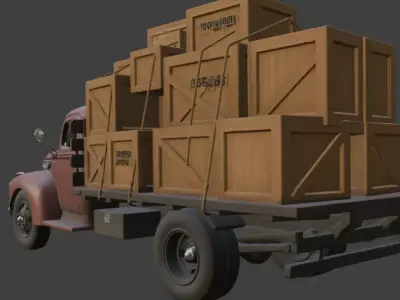 Vintage Cargo Truck 3D Model 3D model