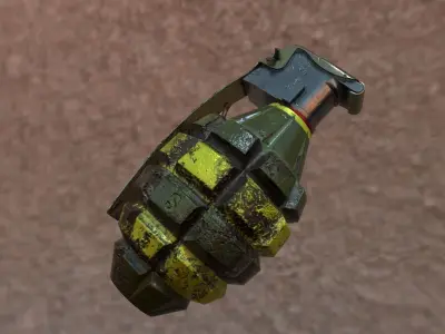Granata grenade on side of road Free low-poly 3D model