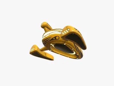 Alien Spaceship UFO H08 Yellow Dirt - Sci Fi Spacecraft Design Low-poly 3D model