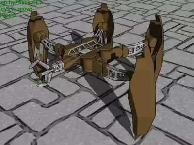 Four legs Sketchyphysics walker Free 3D model