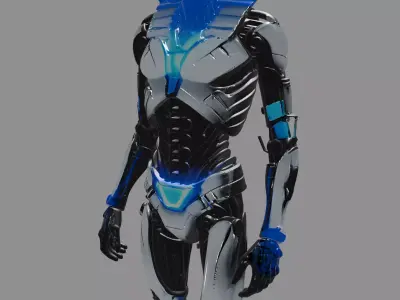 Futuristic Egyptian Pharaoh Humanoid Robot 3D model