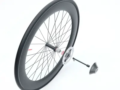 Carbon wheels road bike disc 3D model
