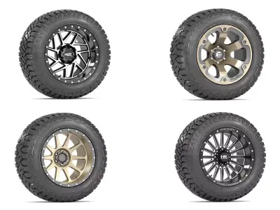 OFF ROAD WHEEL AND TIRE COLLECTION 1 3D Model Pack