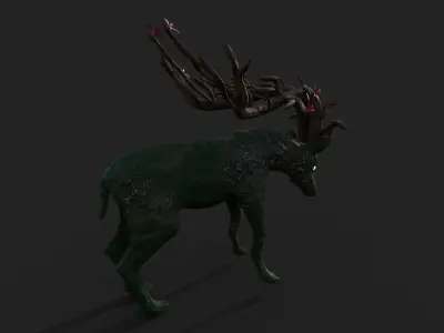 Fantastic Deer  Mystic Low-poly 3D model