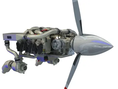 Aircraft Engine Of Continental IO-550  3D model