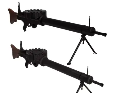 Lewis Gun Low-poly 3D model purchase