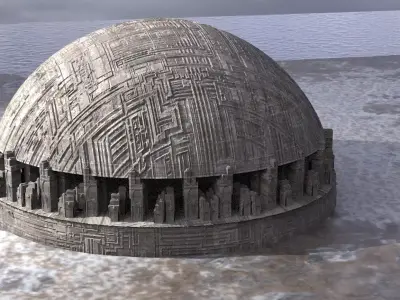 Sci-Fi Dome City with sub tools  3D model