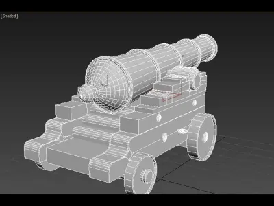 Pirates cannon Low-poly 3D model